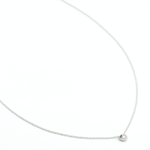 Johanna Brierley Basket Necklace in sterling silver with basket lucky stone pendant