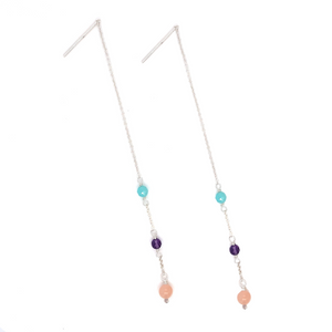 Confetti threader earrings in sterling silver. Shop online.