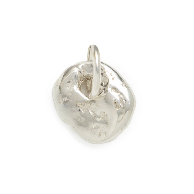Johanna Brierley Fossil Charm in sterling silver with organic lucky stone texture