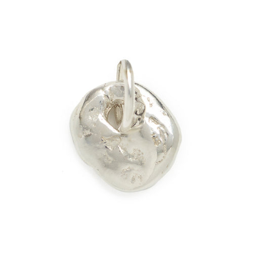 Johanna Brierley Fossil Charm in sterling silver with organic lucky stone texture