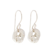 Johanna Brierley Fossil Earrings in sterling silver textured lucky stone hook earrings