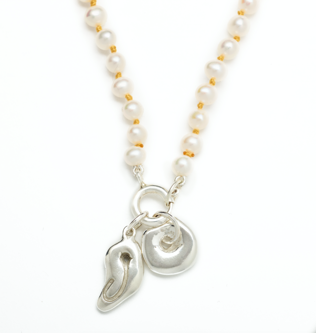 Johanna Brierley Cleo Charm in sterling silver with organic feline inspired lucky stone design