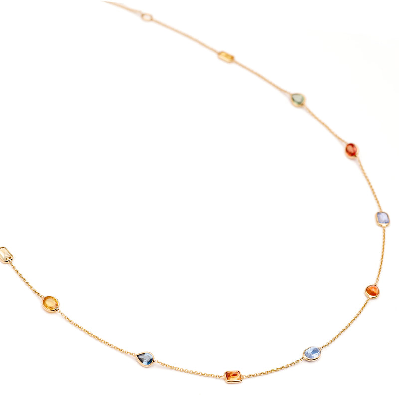 Multi-Coloured, Multi-Shaped Sapphire Necklace