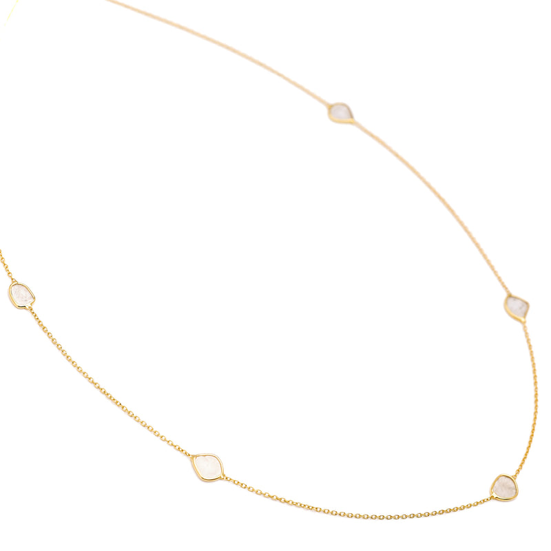 Five Diamond Slice Necklace