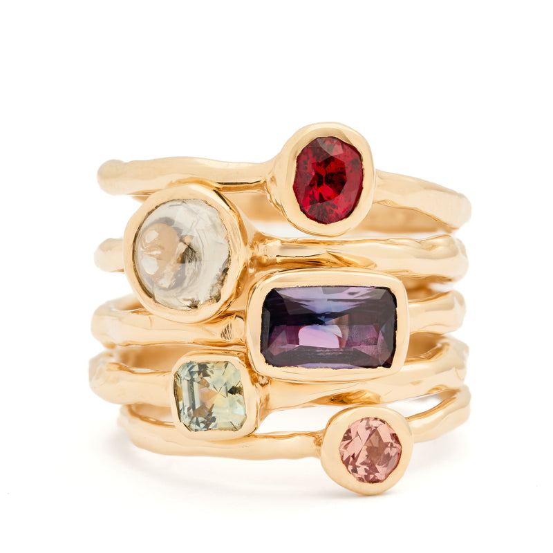 Peachy Sapphire Solitaire Ring