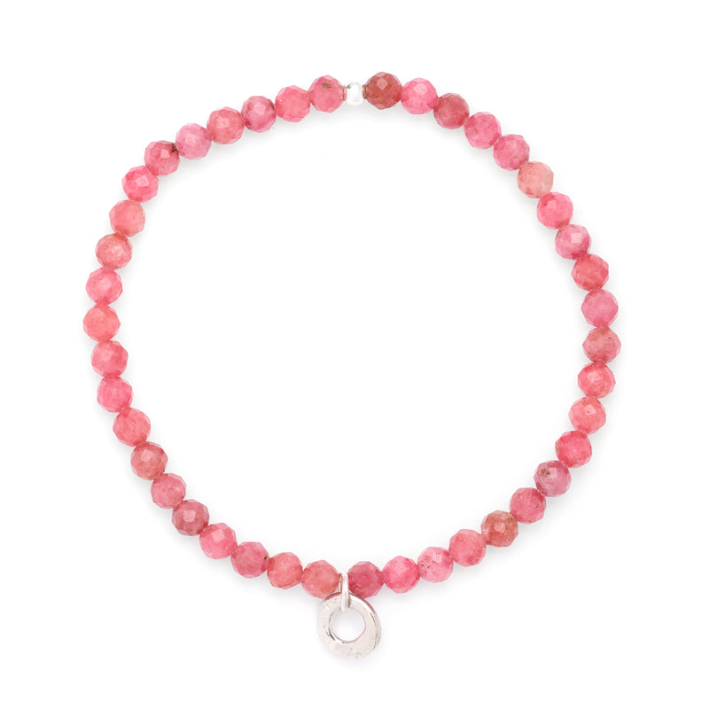 Johanna Brierley Lucky Stone Jewellery Pink Rhodochrosite Stretchie Baby Bracelet