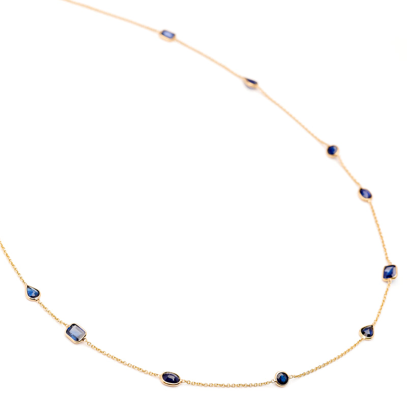 Blue Multi-Shape Sapphire Necklace