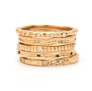 Johanna Brierley Jewellery Design diamond and gold ring stack. Shop online.