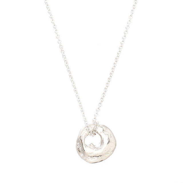 Johanna Brierley Lucky in Love Necklace in sterling silver with heart-shaped lucky stone pendant