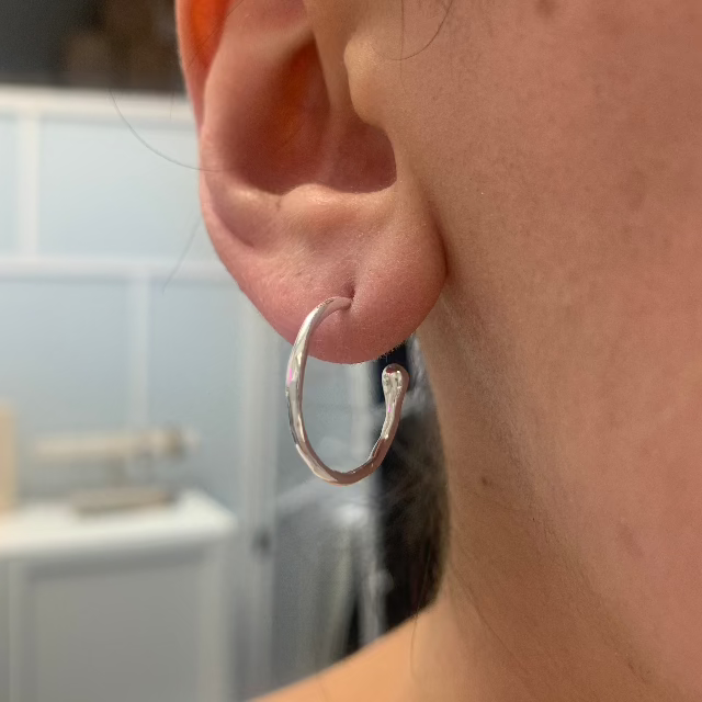 Johanna Brierley Lucky Stone Jewellery Medium Melt Hoop Earrings