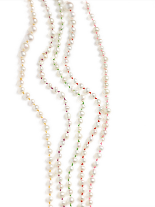 Johanna Brierley Mixed Pearl Necklace with freshwater pearls and sterling silver clasp