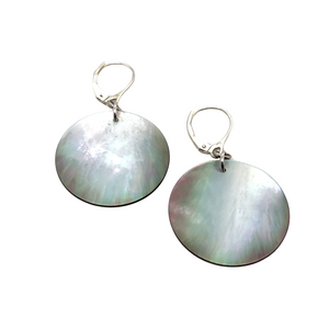 Mother of pearl earrings. Sterling silver. Shop online.