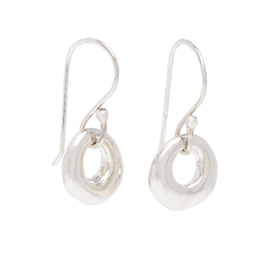 Johanna Brierley Oohlala Earrings in sterling silver open lucky stone hook earrings
