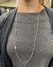 Johanna Brierley Patchwork Necklace in sterling silver layered chain design