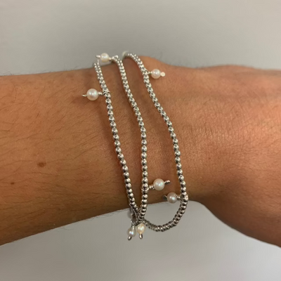 Johanna Brierley Jewellery Design pearl and sterling silver bracelet. Shop online