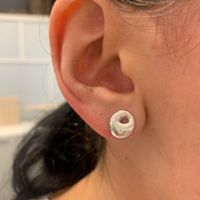 Johanna Brierley Lucky Stone Jewellery Pebble stud earrings with sterling silver lucky stones