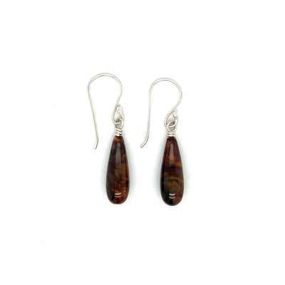 Pietersite earrings in sterling silver. Shop online.