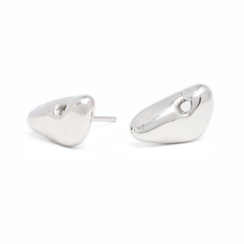 Johanna Brierley Scalene Earrings in sterling silver lucky stone