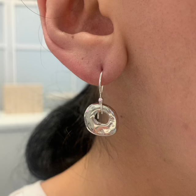 Johanna Brierley Lucky Stone Jewellery Sense Earrings with sterling silver lucky stones