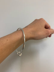 Johanna Brierley Lucky Stone Jewellery Skinny Bangle with sterling silver stone charm