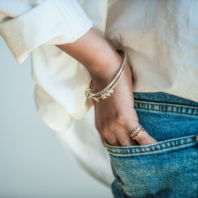 Johanna Brierley Jewellery Design lucky stone bangle. Shop online