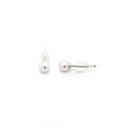 Johanna Brierley Small Pearl Stud Earrings with 3.5mm Akoya pearls and sterling silver posts