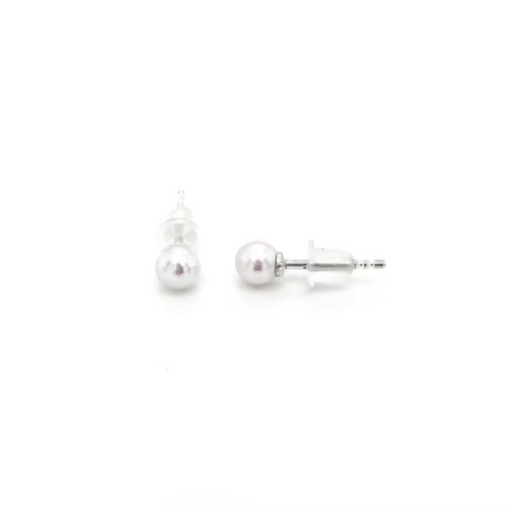 Johanna Brierley Small Pearl Stud Earrings with 3.5mm Akoya pearls and sterling silver posts