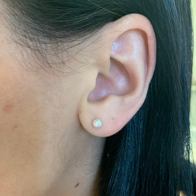 Johanna Brierley Small Pearl Stud Earrings with 3.5mm Akoya pearls and sterling silver posts