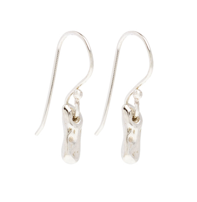 Johanna Brierley Snakey Earrings in sterling silver lucky stone hook earrings