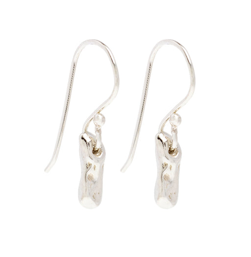 Johanna Brierley Snakey Earrings in sterling silver lucky stone hook earrings