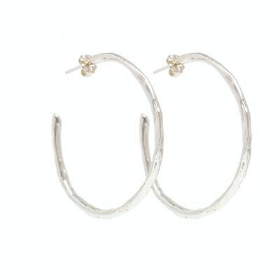 Johanna Brierley Jewellery Design sterling silver hoop earrings. Shop online.