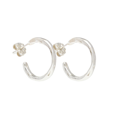 Johanna Brierley Jewellery Design sterling silver hoop earrings. Shop online.