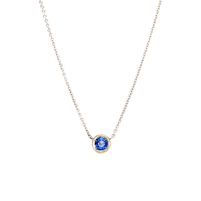 Johanna Brierley Jewellery Design.  White gold blue sapphire necklace. Shop online.