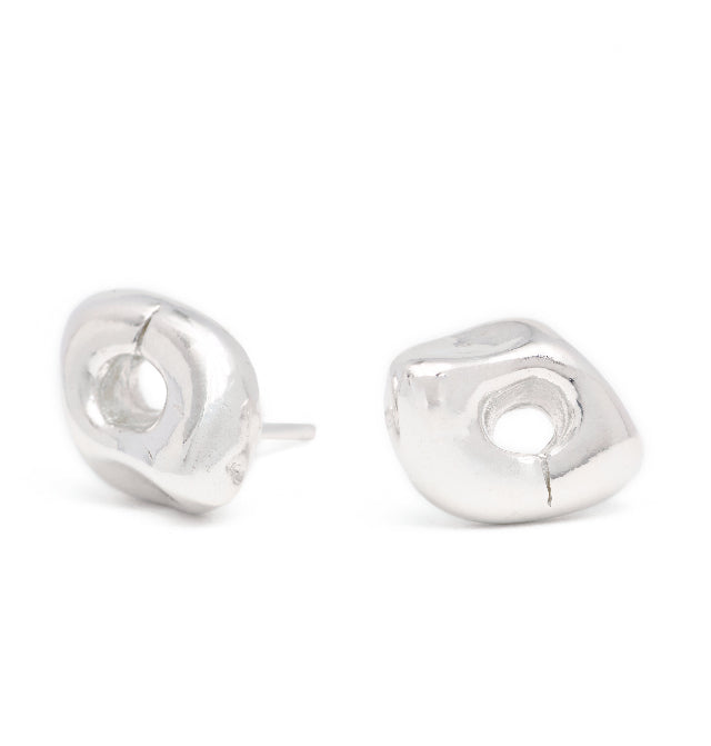 Johanna Brierley Wink Earrings in sterling silver lucky stone stud earrings design