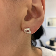 Johanna Brierley Wink Earrings in sterling silver lucky stone stud earrings design