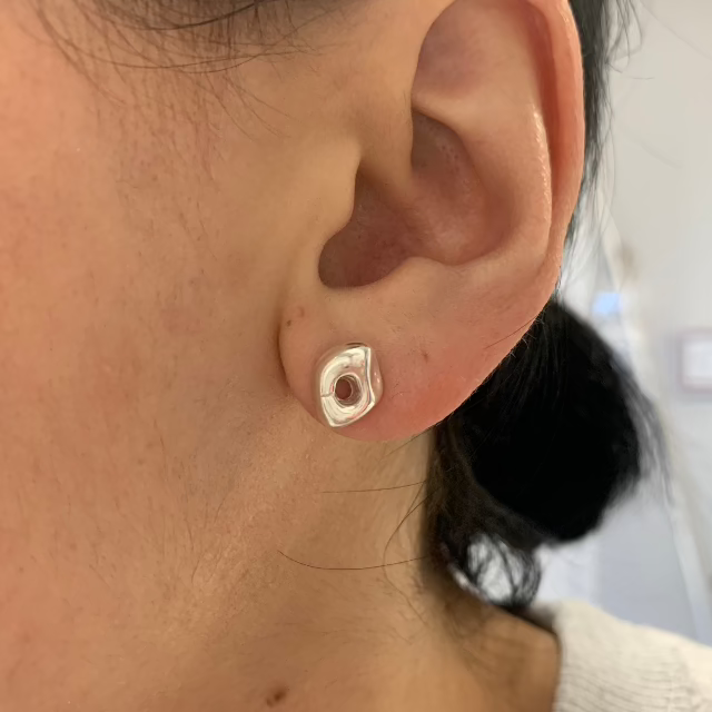 Johanna Brierley Wink Earrings in sterling silver lucky stone stud earrings design