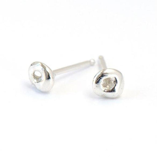 Johanna Brierley Lucky Stone Jewellery Captain Studs with small sterling silver lucky stones