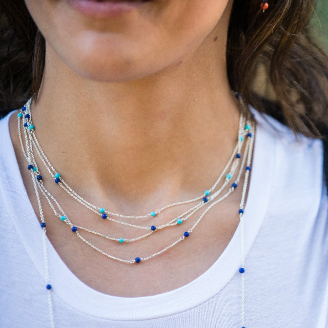 Johanna Brierley Jewellery Design turquoise and silver necklaces. Shop online
