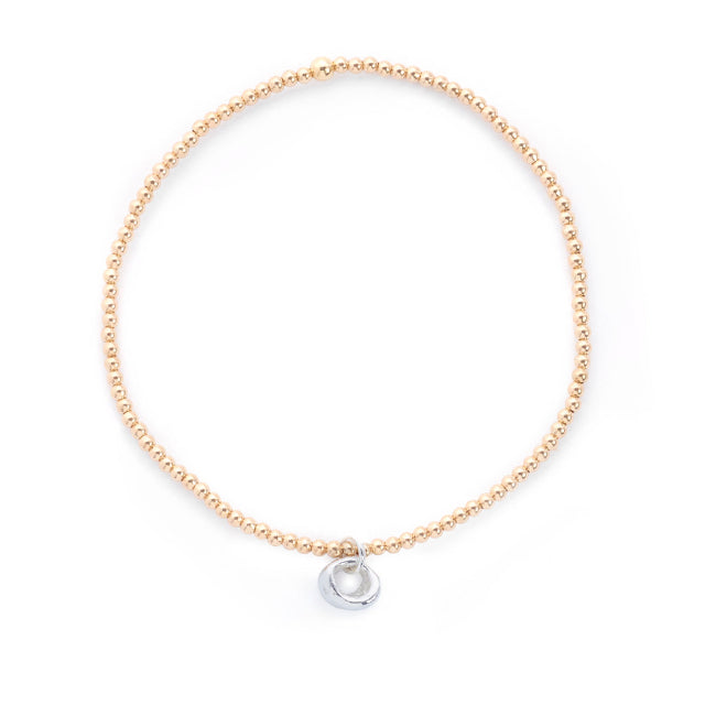 Johanna Brierley Lucky Stone Jewellery Classic Two-Tone Stretchie Baby Bracelet