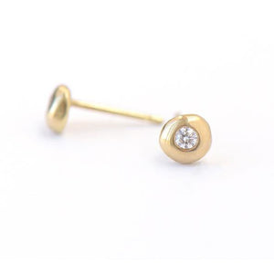 Johanna Brierley Jewellery Design.  Gold Diamond Lucky Stone earrings. Shop online.