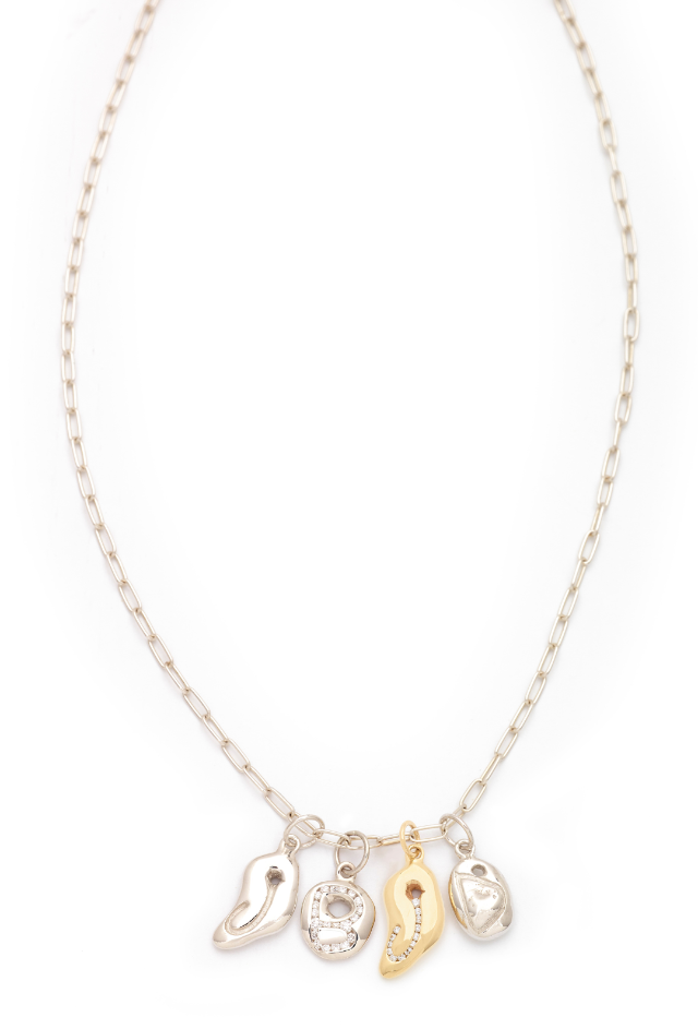 Johanna Brierley Jewellery Design alphabet charm necklace. Shop online