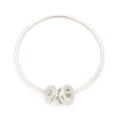 Johanna Brierley Jewellery Design.  Sterling silver lucky stone bangle. Shop online.