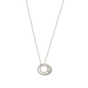 Johanna Brierley Lucky Stone Jewellery Skinny Necklace with organic circular sterling silver stone