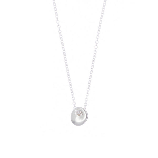 Johanna Brierley Lucky Stone Jewellery Sequin Necklace with small sterling silver lucky stone