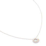 Johanna Brierley Lucky Stone Jewellery Skinny Necklace with organic circular sterling silver stone