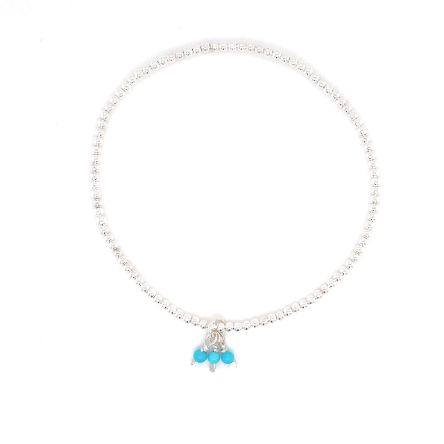 Johanna Brierley Lucky Stone Jewellery Triple Gemstone Classic Stretchie Baby Bracelet