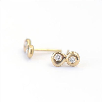 Double Dot Gold Earrings - Johanna Brierley Jewellery Design